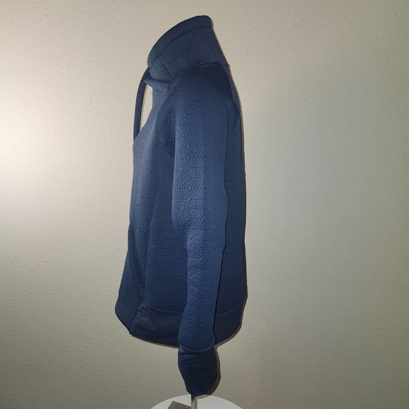 Athleta Jacquard Elevation Pullover Quilted Sweatshirt, Navy Blue, Size Small - Picture 8 of 10